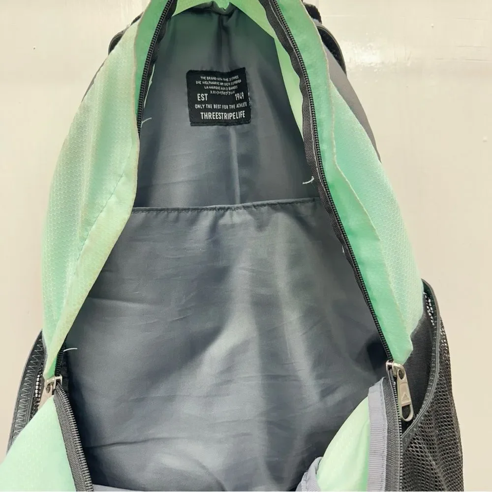 Adidas Excel V turquoise backpack all zippers function great waterbottle pockets